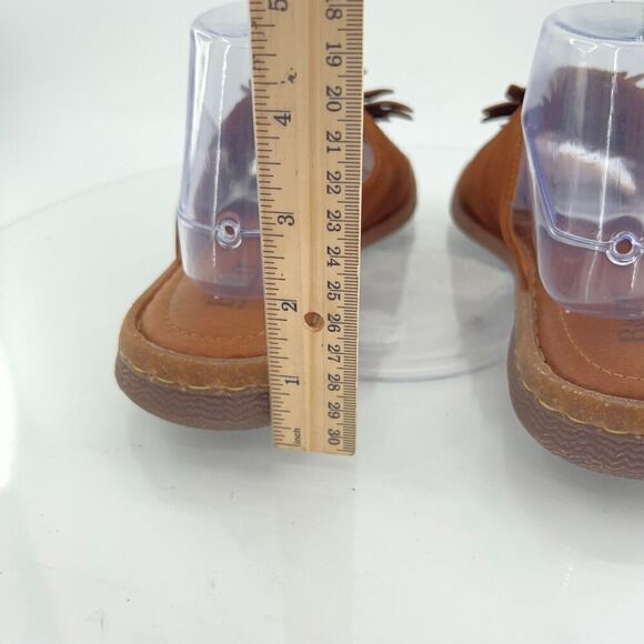 Born Monica Sandal Women's Size 10 Brown Leather Flower Slide Casual Flip Flop - Picture 4 of 11